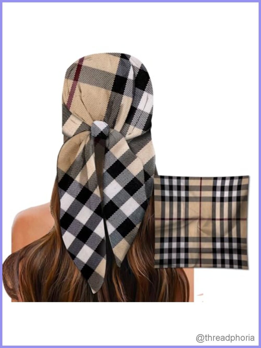 27.5" Satin Feel Square Scarf for Women - Fashion Printed Head Wrap Bandana